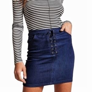 Forever 21 - Lace Up Denim Mini Skirt